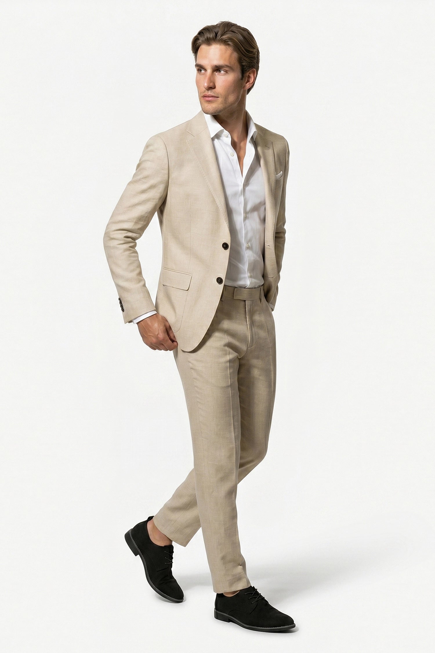 Caurelle | Men’s Linen Style Suit Classic Casual Elegance