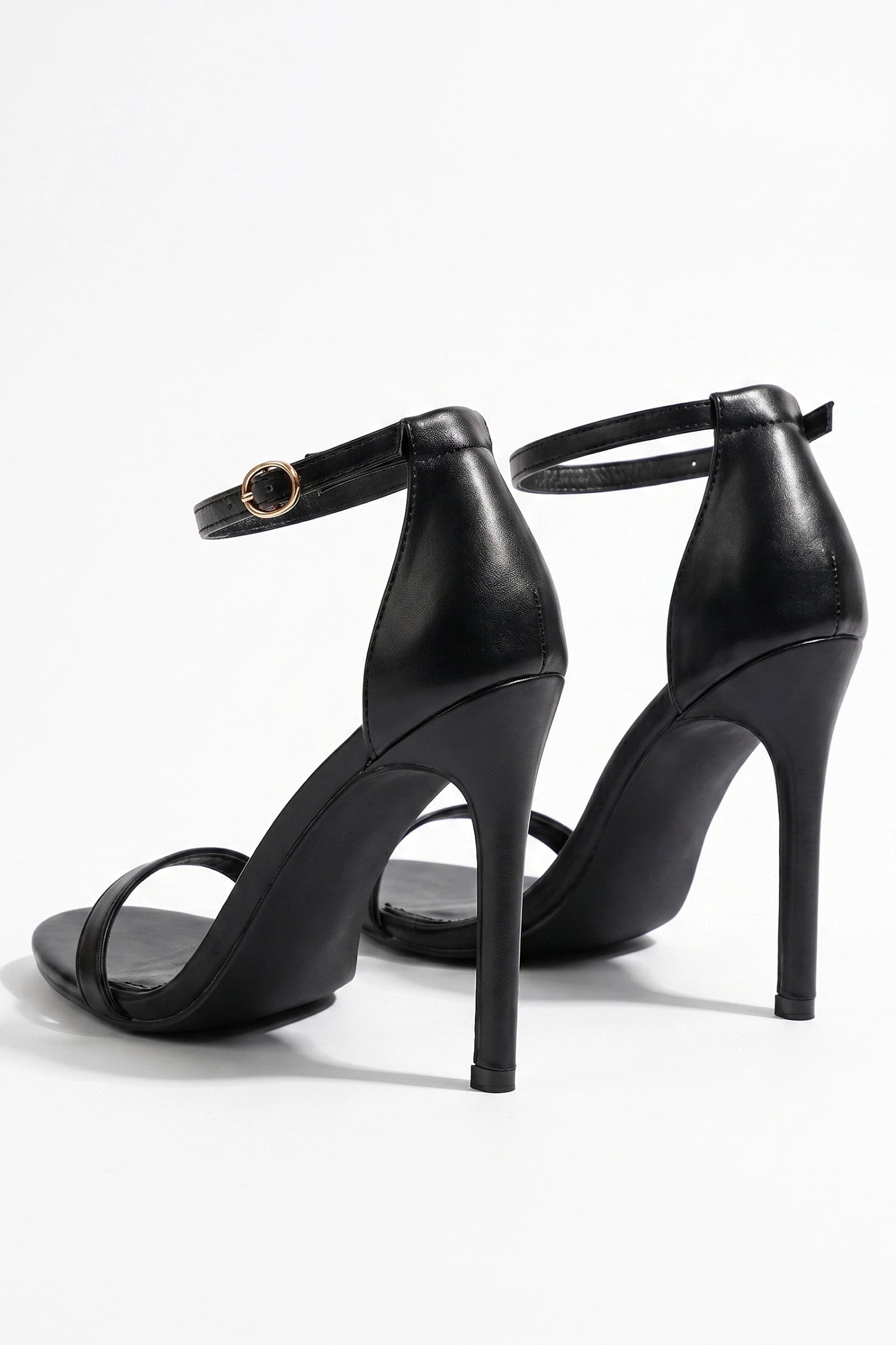 Caurelle | Women’s Open Toe Black High Heels Cut-Out Evening Elegance