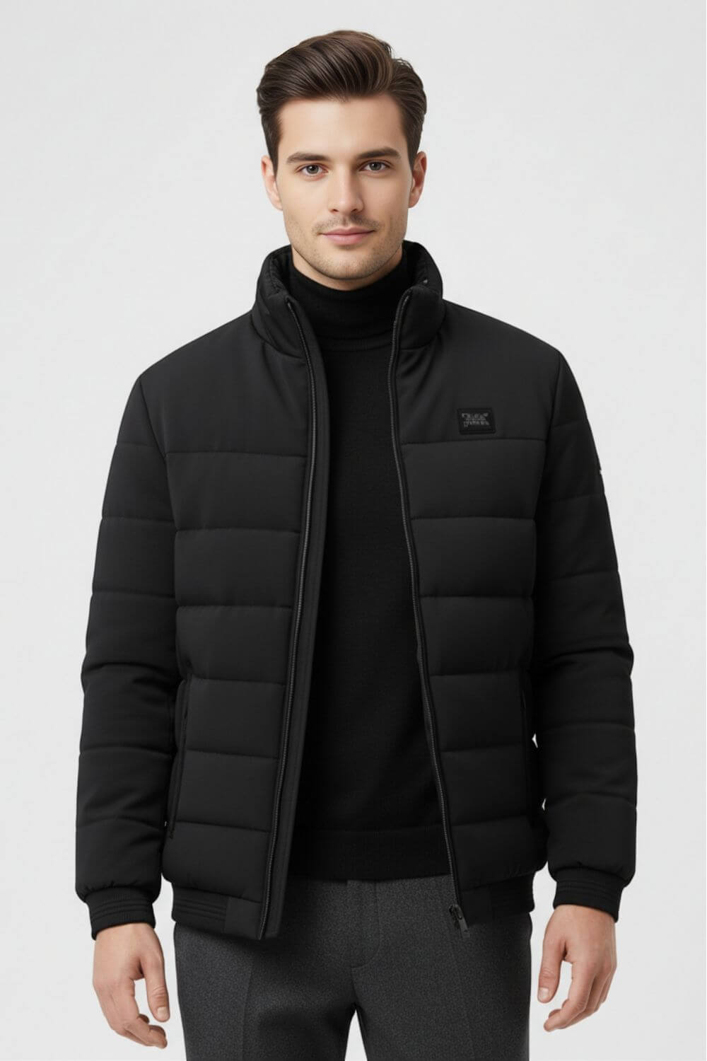 Caurelle | Men’s Stand-Collar Puffer Jacket with Fleece Lining