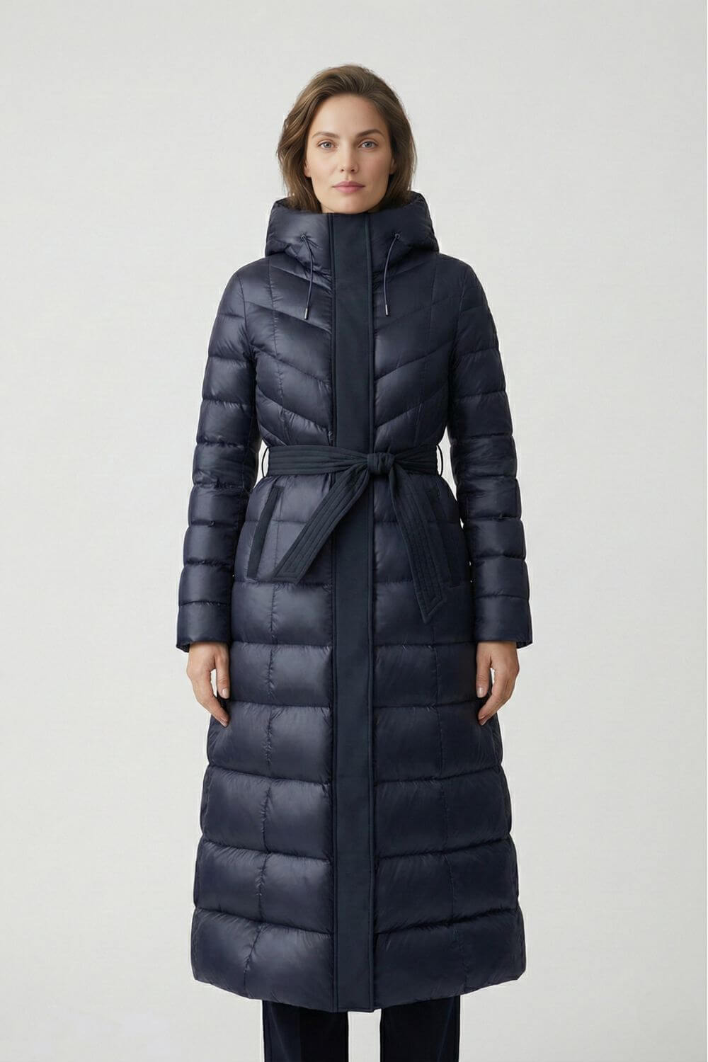 Caurelle | Women’s Long Waist Belt Puffer Coat