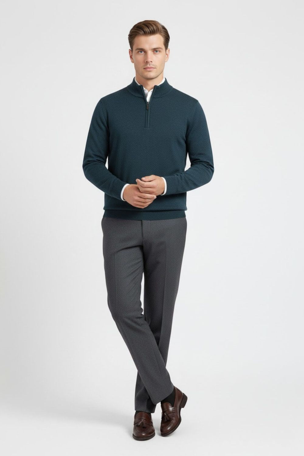 Caurelle | Men’s Wool Half-Height Collar Half-Zip Jumper