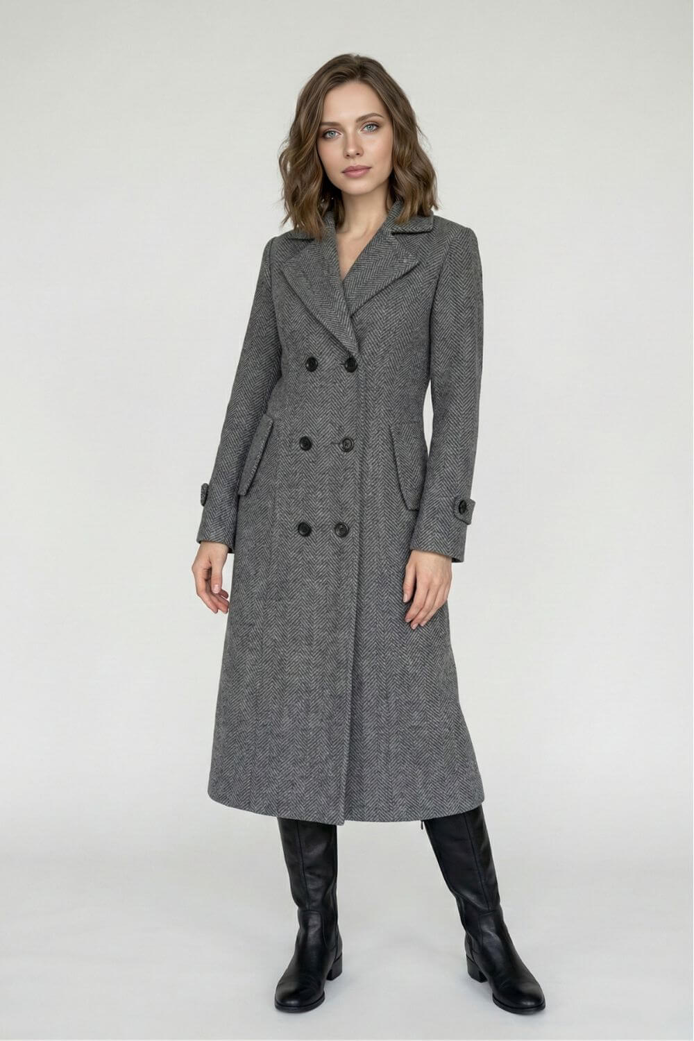 Caurelle | Women’s Long Double Breasted Elegant Coat