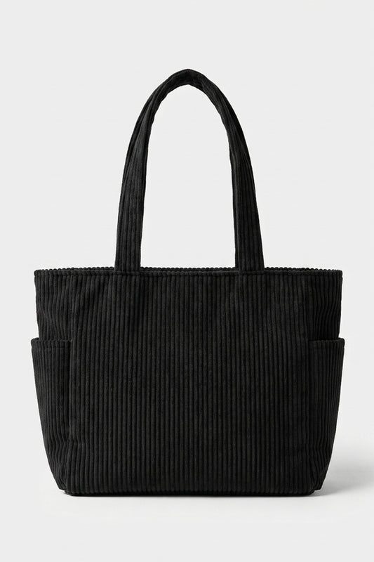 Women's Spacious Corduroy Tote Shoulder Bag