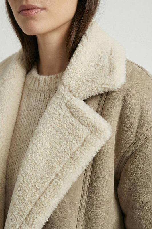 Caurelle | Women’s Double Breasted Faux Fur Lapel Jacket