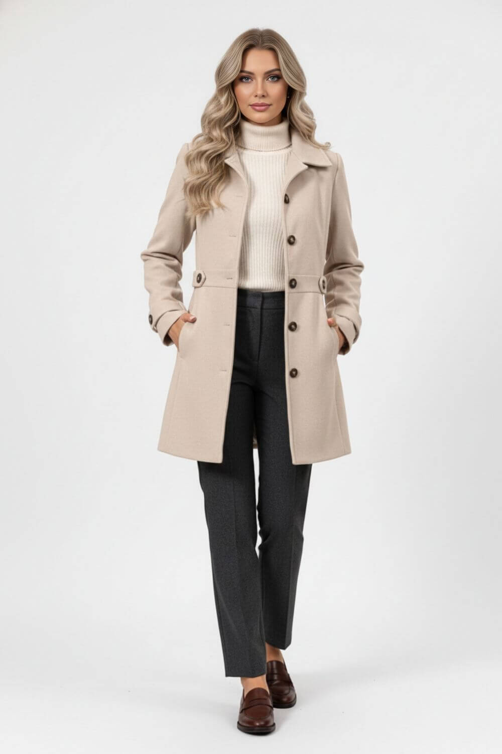 Caurelle | Women’s Elegant Buttoned Winter Coat