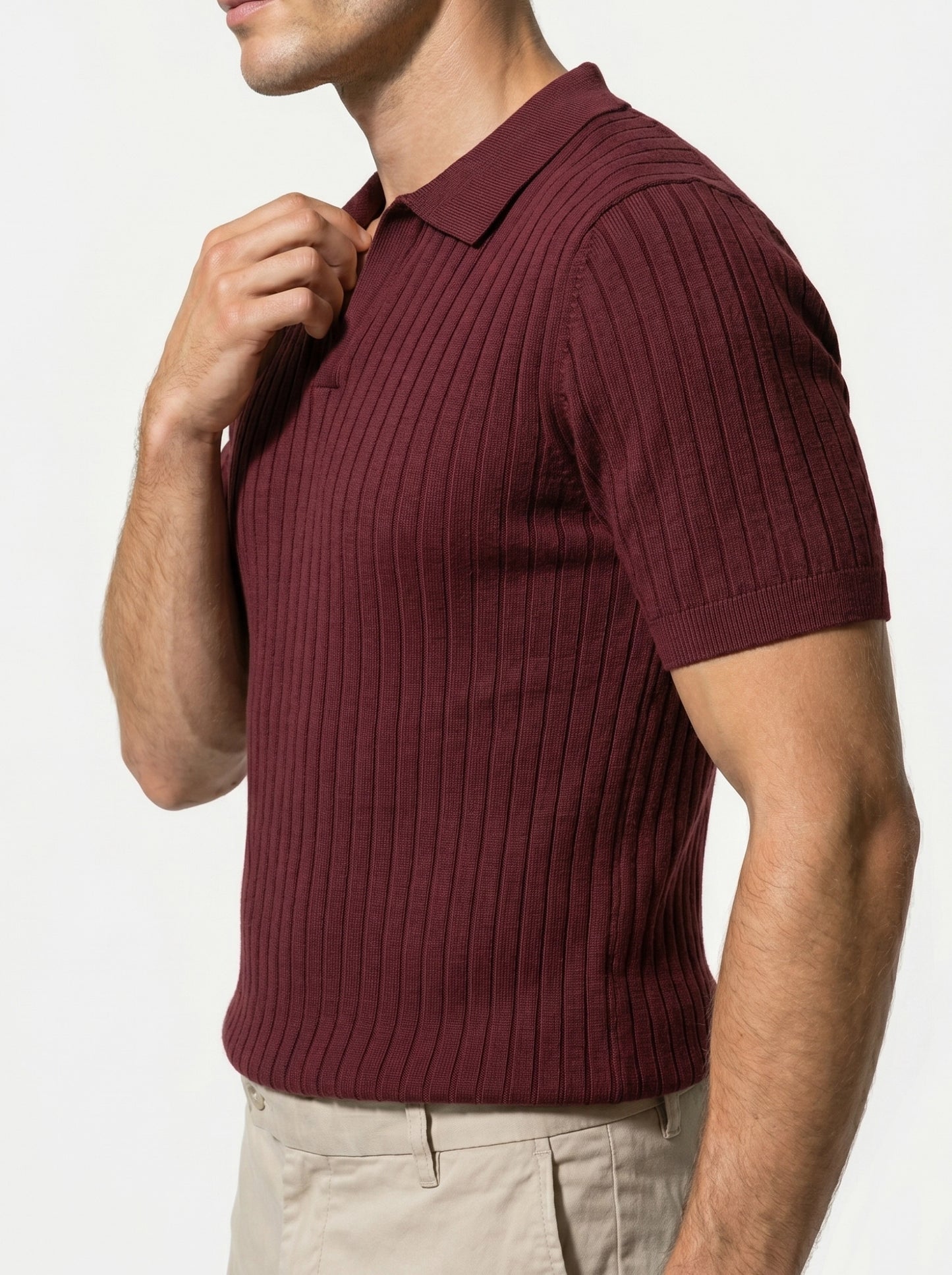 Caurelle | Men’s Textured Knit Polo Shirt