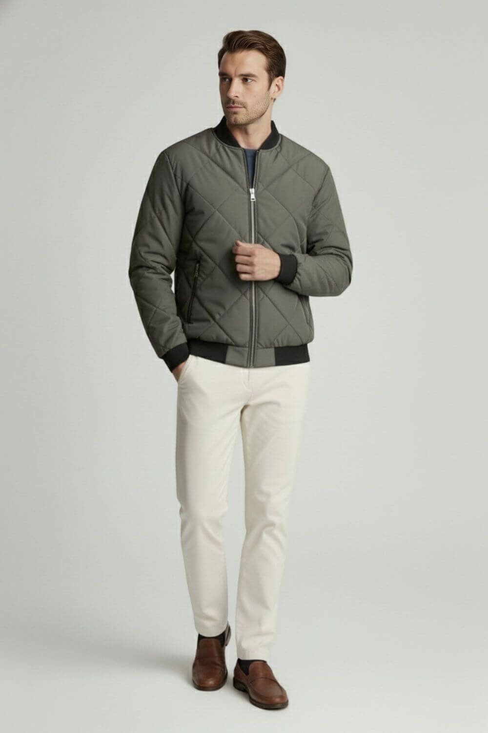 Caurelle | Men’s Quilted Bomber Winter Jacket – Warmth in Every Layer