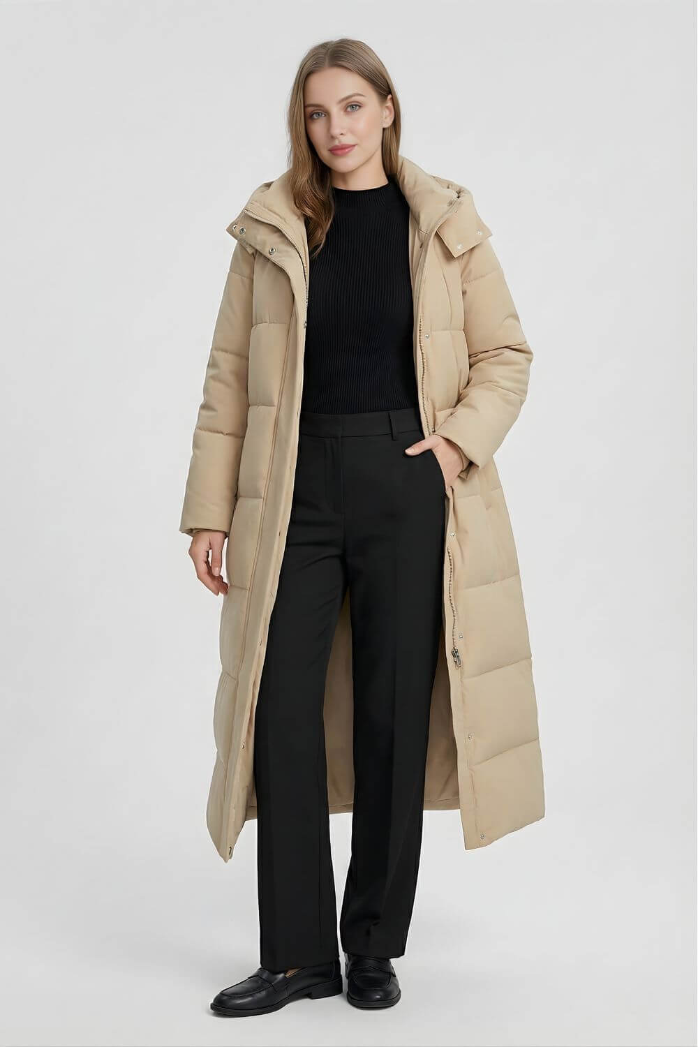 Caurelle | Women’s Long Puffer Coat - Hooded Winter Outerwear