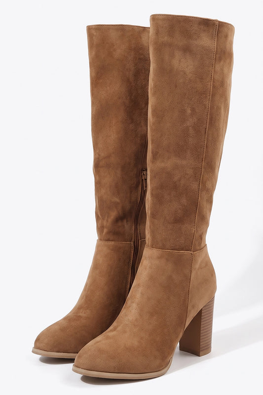 Women's Winter Comfortable Suede Knee High Boots with Side Zip