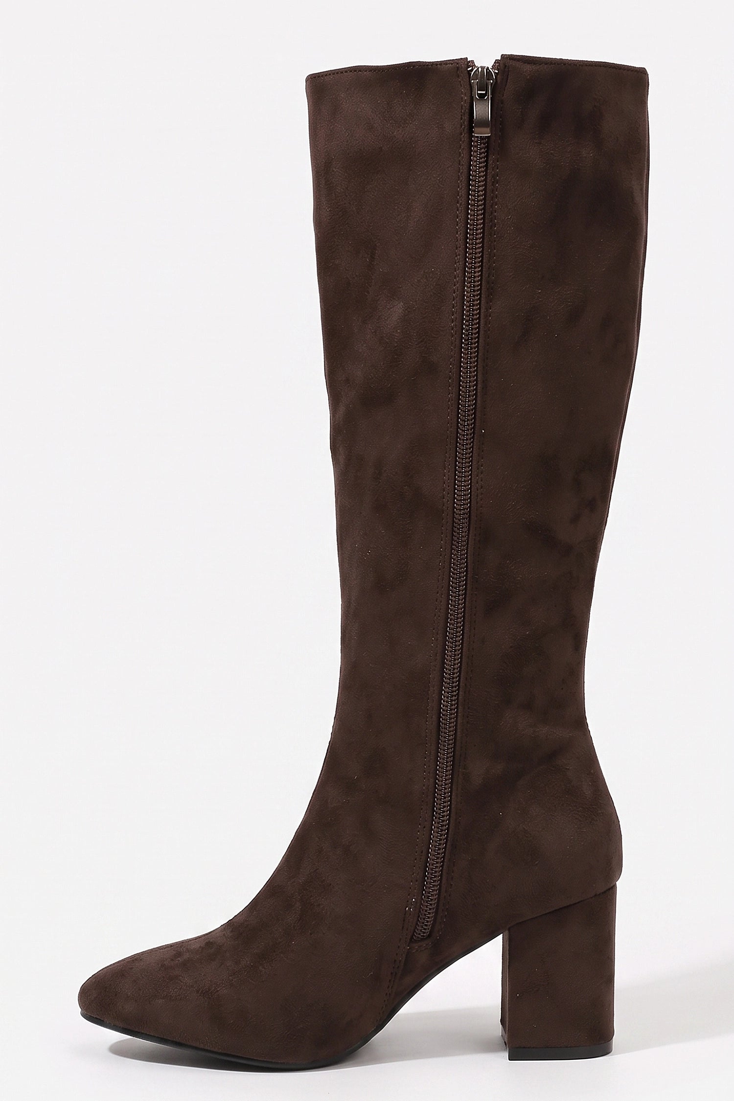Women's Winter Block Heel Suede Knee High Boots