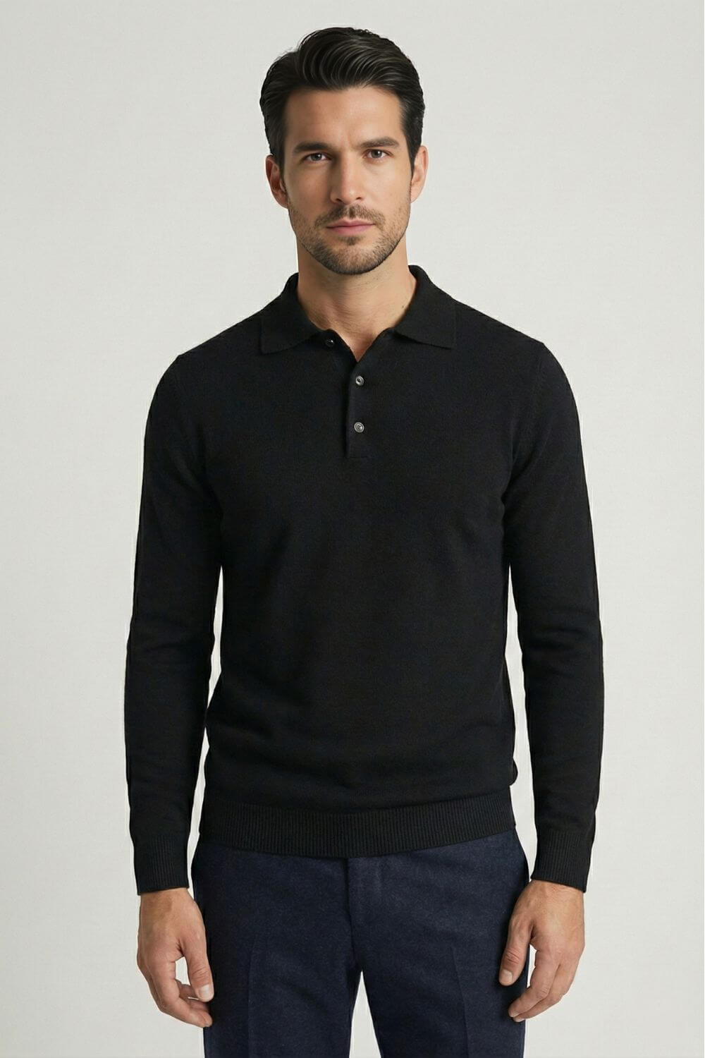 Caurelle | Men’s Long Sleeve Knitted Polo Jumper