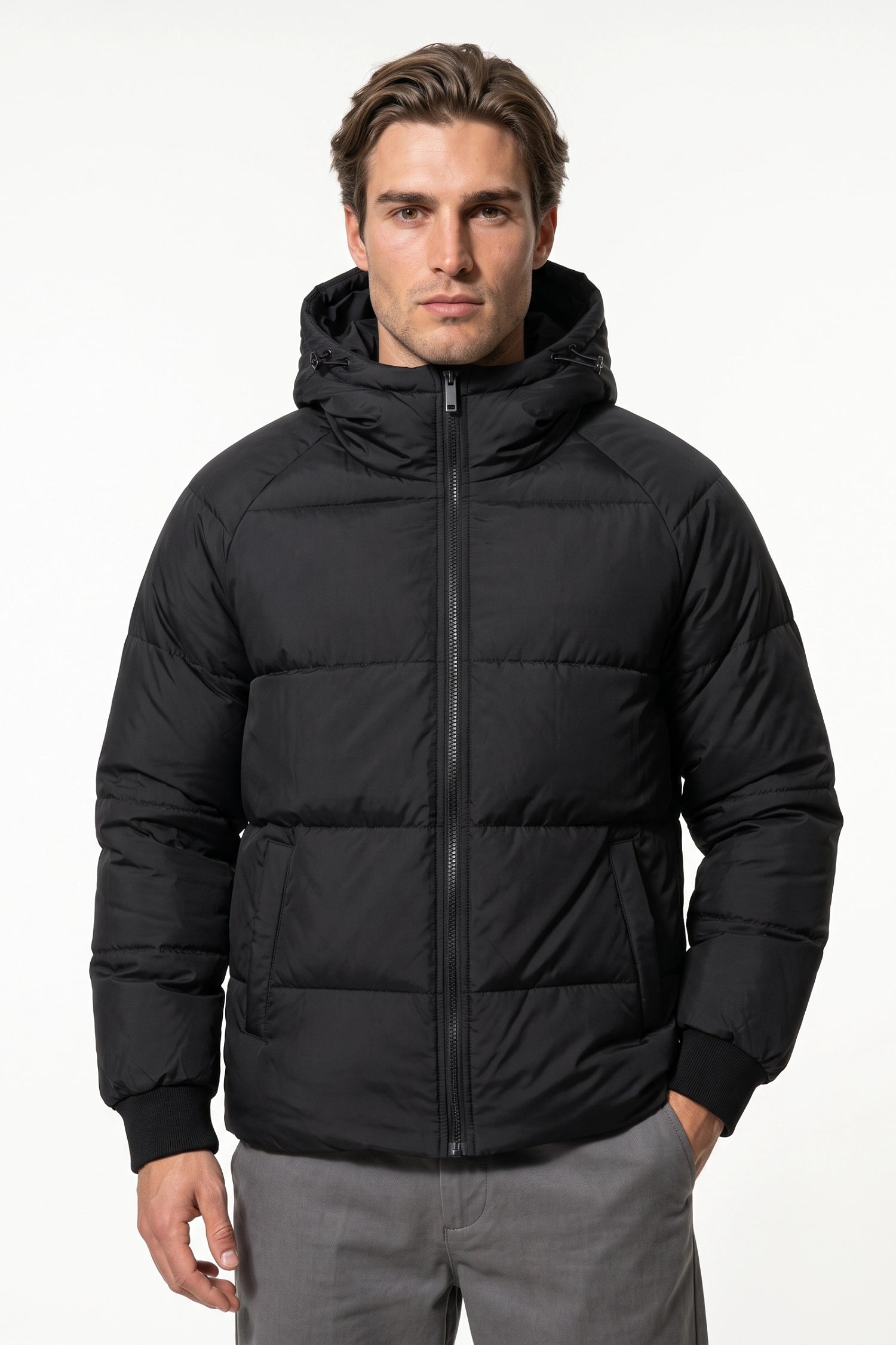 Men’s Winter Warm Hooded Relaxed Fit Puffer Jacket