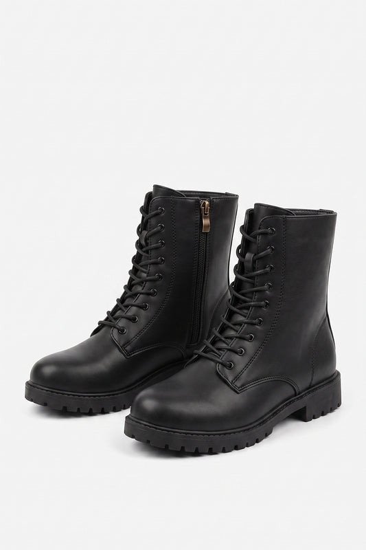 Women’s Winter Easy Wear Lace Up Ankle Boots with Side Zip