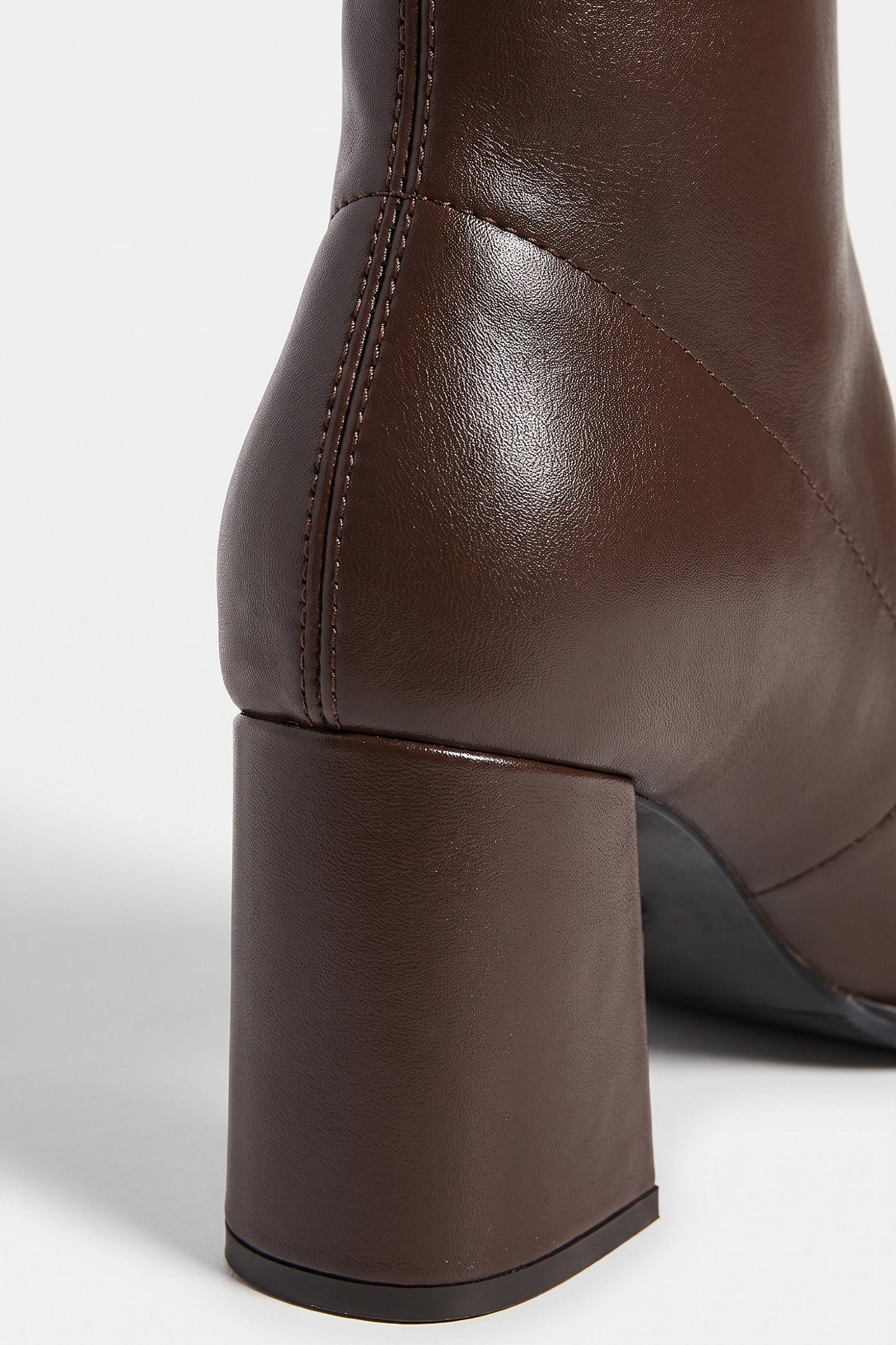 Women's Winter Block Heel Pointed Toe Leather Ankle Boots