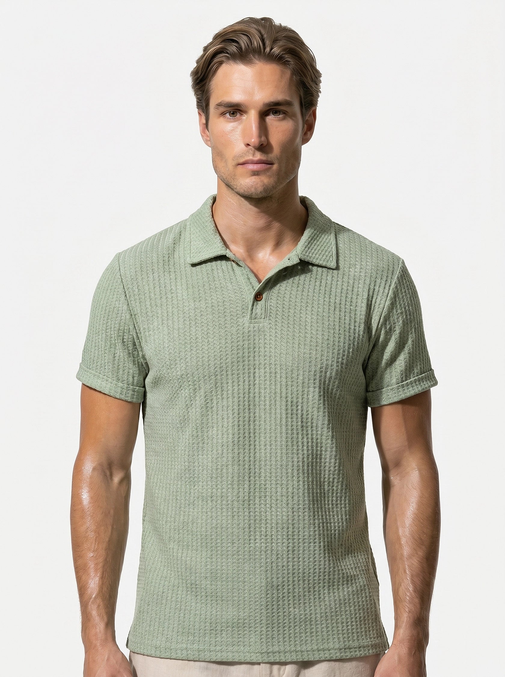 Caurelle | Men’s Jacquard Knit Polo Shirt