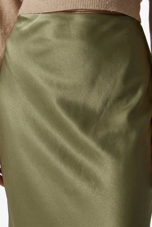 Caurelle | Women’s High-Waist Midi Skirt – Satin Elegance