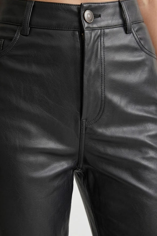 Caurelle | Women’s Leather Wide-Leg Trousers – Modern Edge