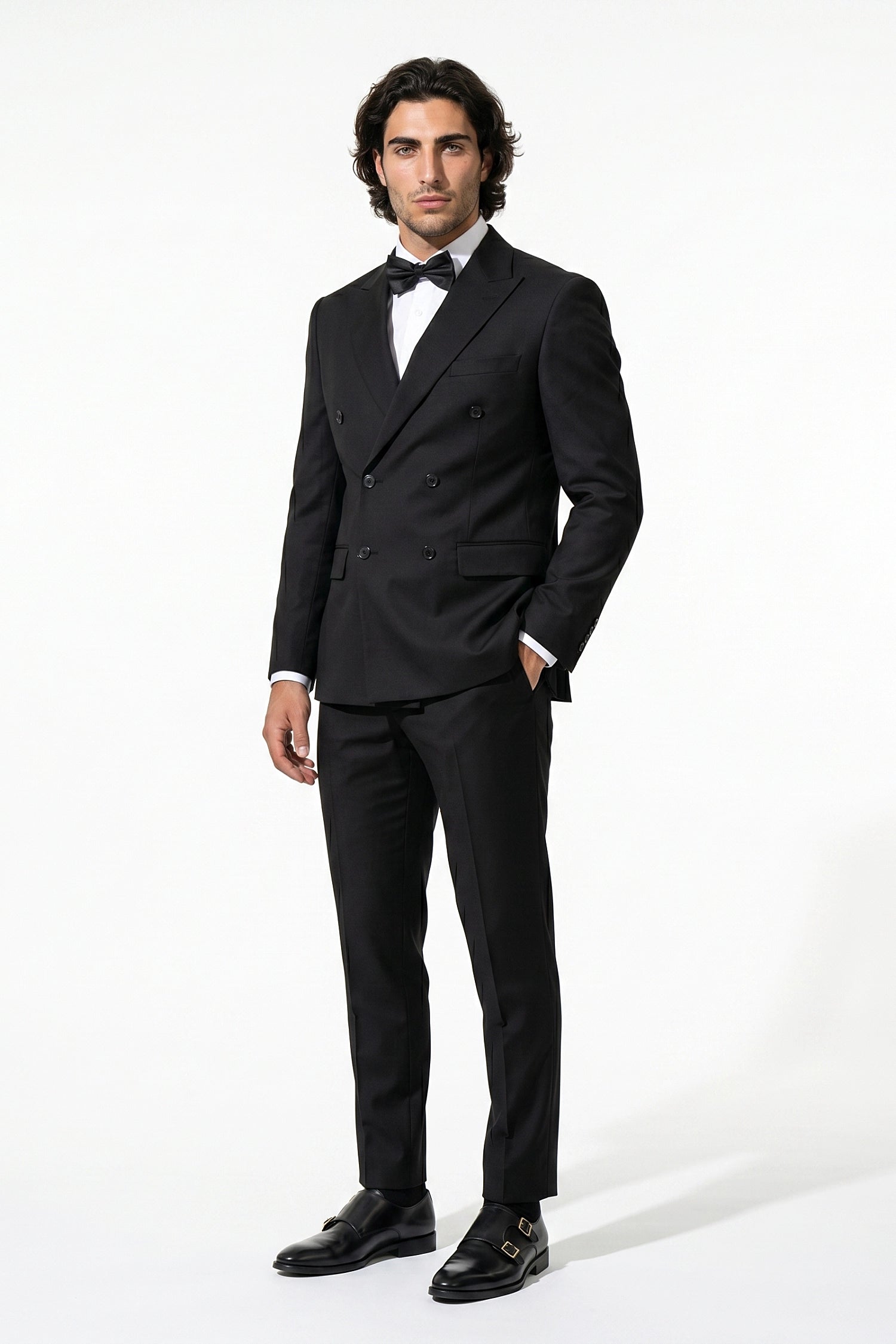 Caurelle | Men’s Two Piece Suit Set Double Breasted Peaked Lapel Tailored