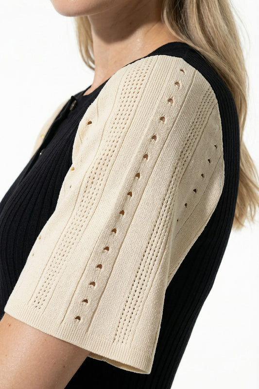 Caurelle | Women’s Openwork Knit A-Line Midi Dress