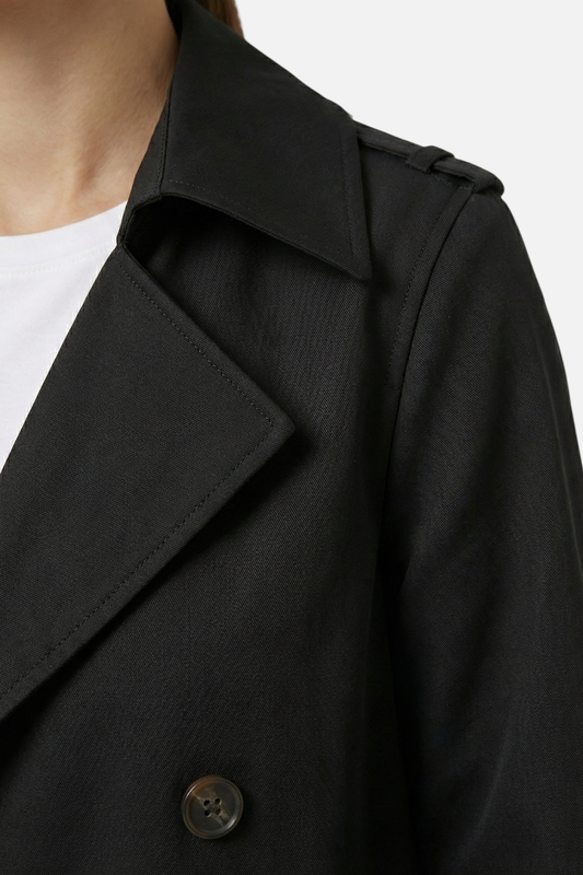 Caurelle | Women’s Cropped Trench Coat – Classic Double-Breasted