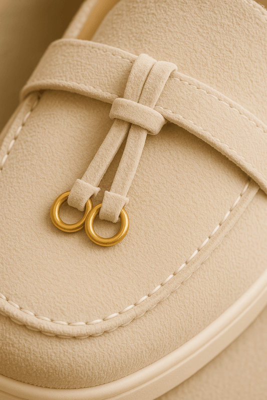 Caurelle | Women's Soft Leather Retro Slip-On Shoes – Chunky Sole Comfort