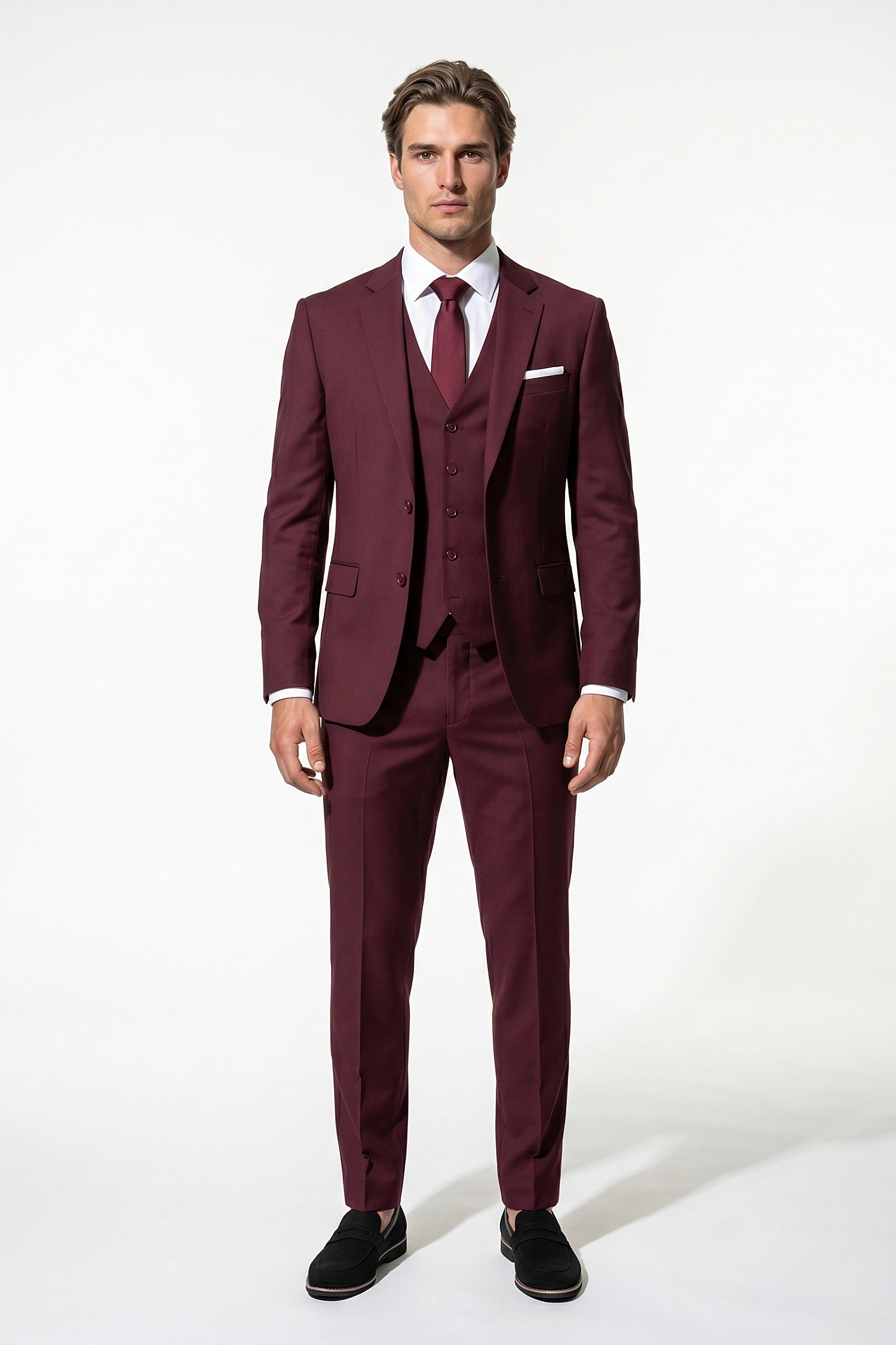Slim Fit Tailored Three Piece Suit Men Wedding Groom Prom
