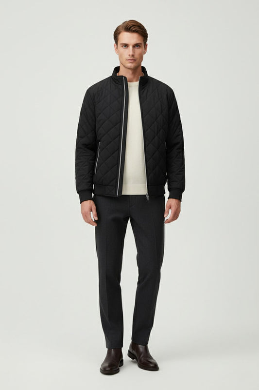 Caurelle | Men’s Quilted Winter Jacket – Fleece-Lined Zip-Up