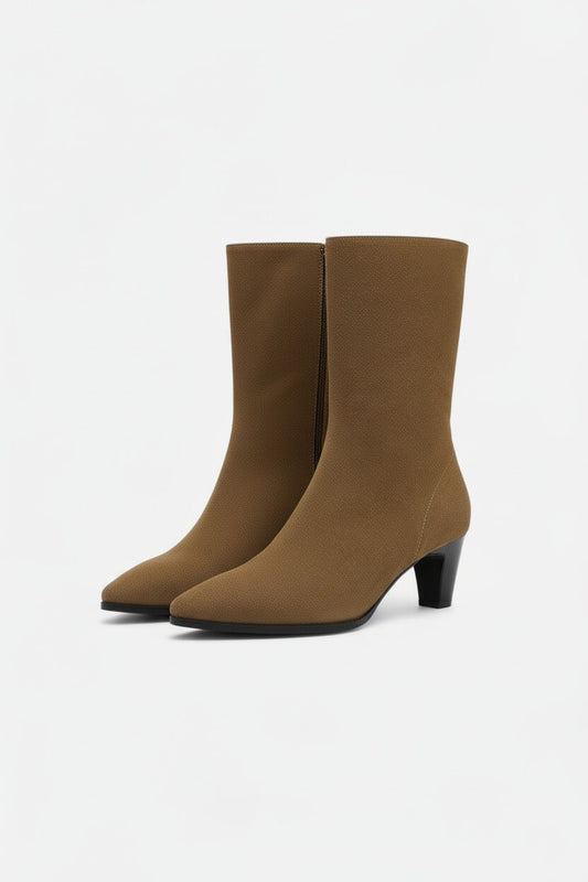 Caurelle | Women’s Ankle Boots – Luxurious PU Suede, Thick Heel Elegance