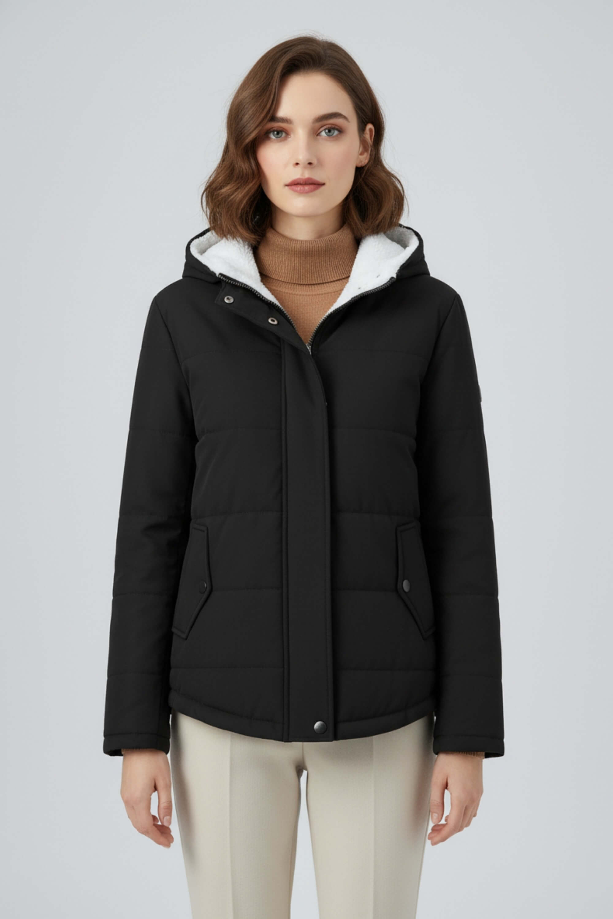 Caurelle | Women’s Hooded Padded Faux Fur Jacket