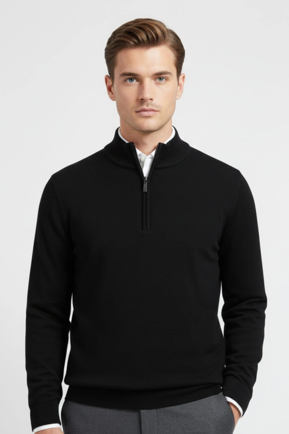 Caurelle | Men’s Wool Half-Height Collar Half-Zip Jumper
