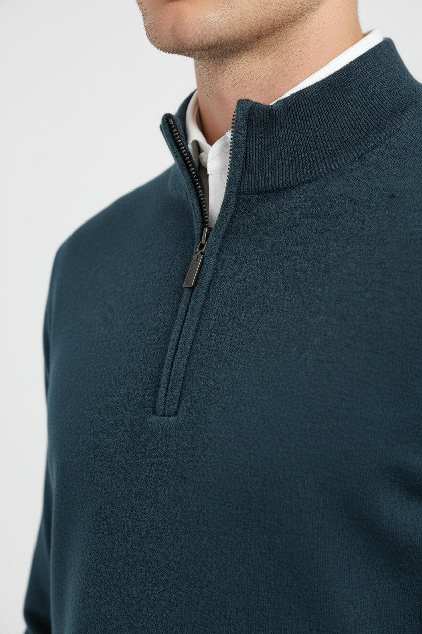 Caurelle | Men’s Wool Half-Height Collar Half-Zip Jumper