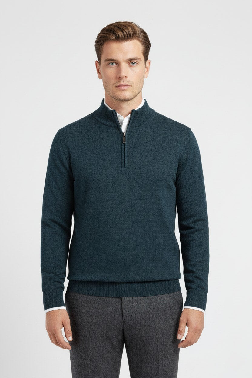 Caurelle | Men’s Wool Half-Height Collar Half-Zip Jumper