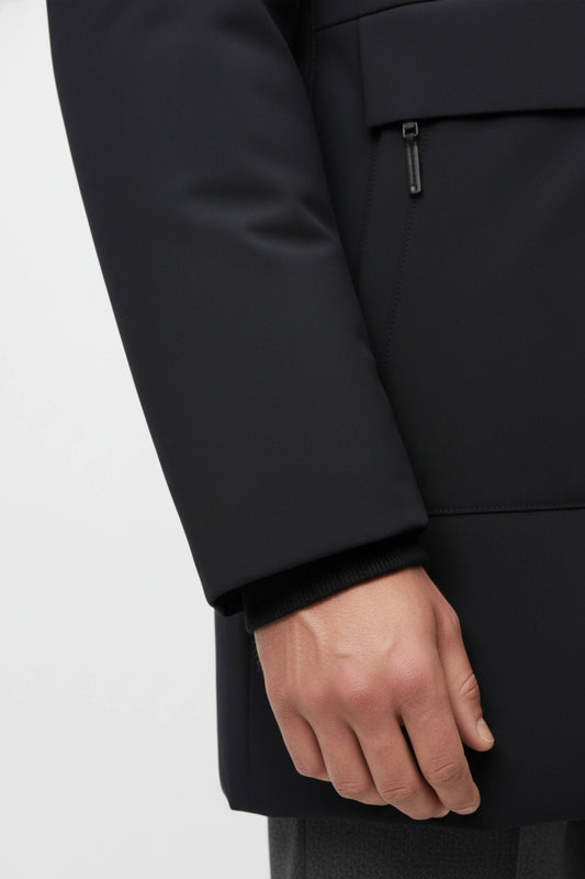 Caurelle | Men’s Long Parka Winter Jacket – Detachable Hood & Windproof