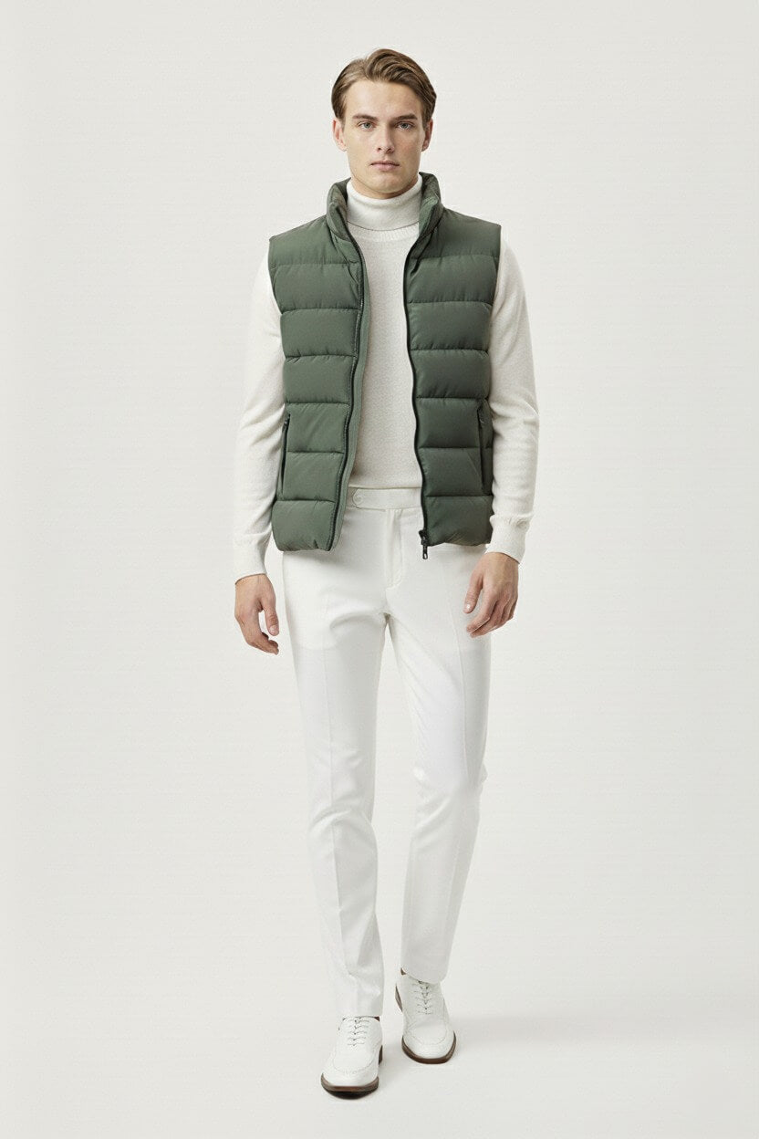 Caurelle | Men’s Puffer Gilet – Quilted Zip-Up Autumn Winter Jacket