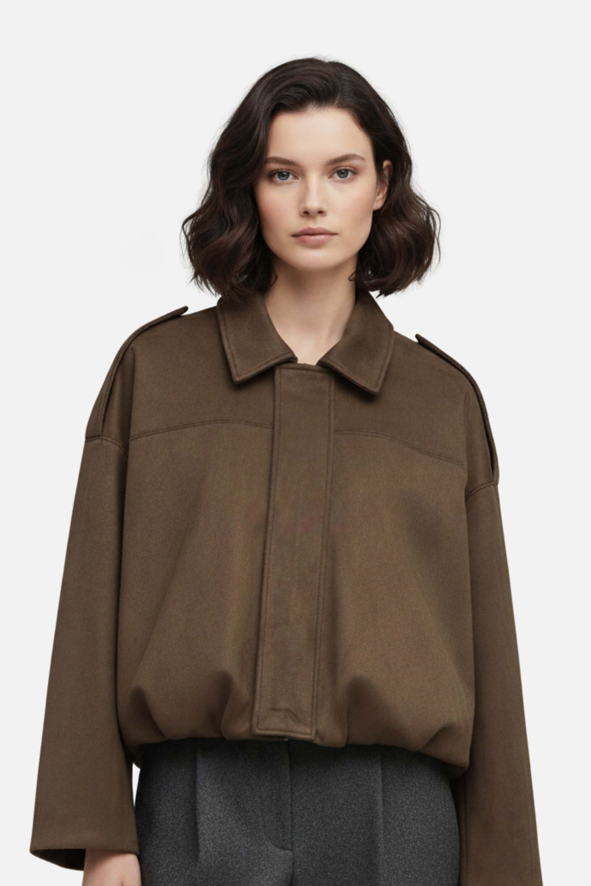 Caurelle | Women’s Cropped Suede Bomber Jacket – Timeless Elegance