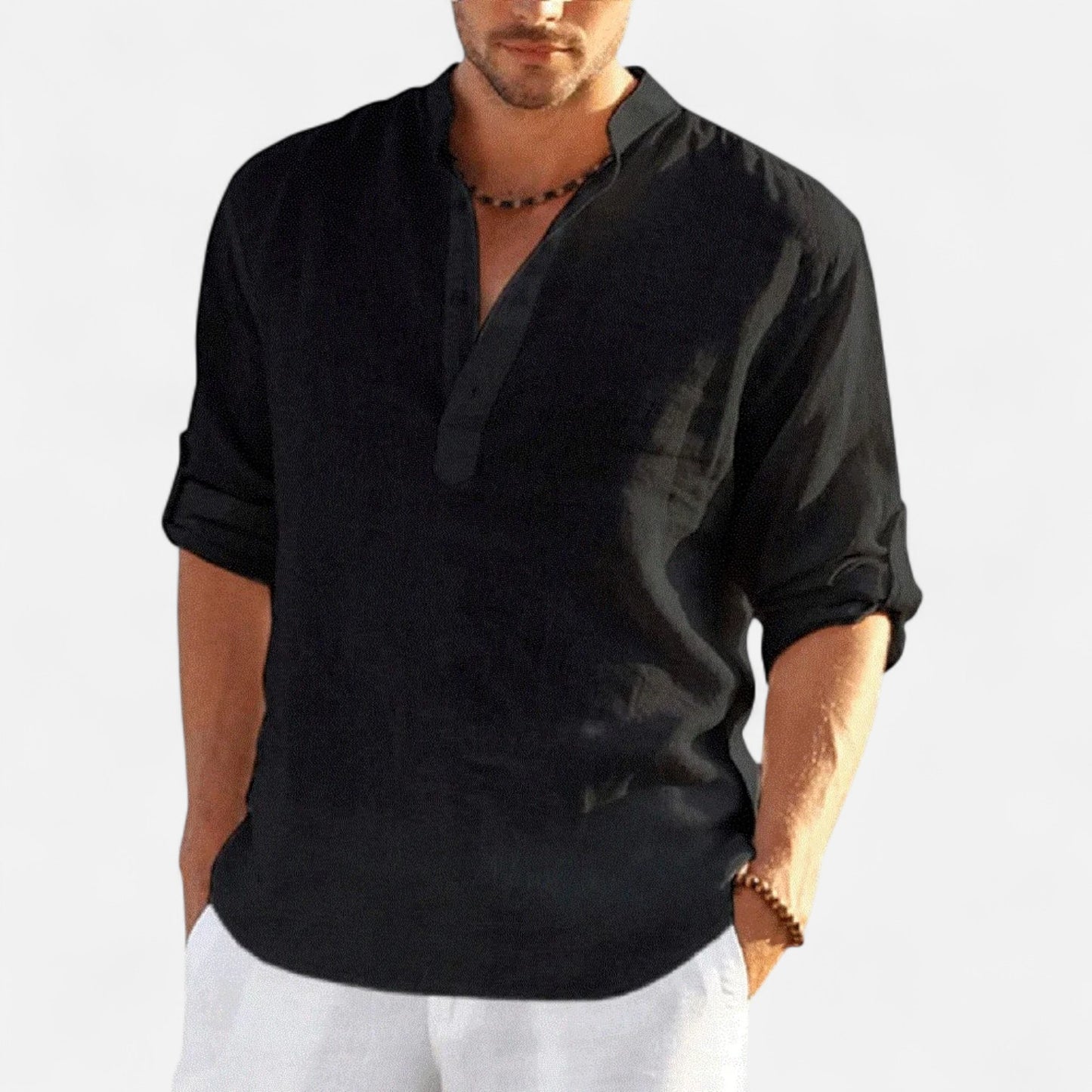 Caurelle | Men's Cotton-Linen Long Sleeve Shirt – Effortless Style for Spring & Autumn