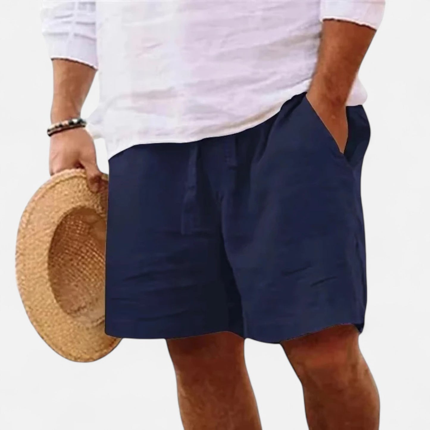 Caurelle | Men's Lightweight Cotton & Linen Shorts – Versatile Comfort for Gym, Beach & Everyday Wear