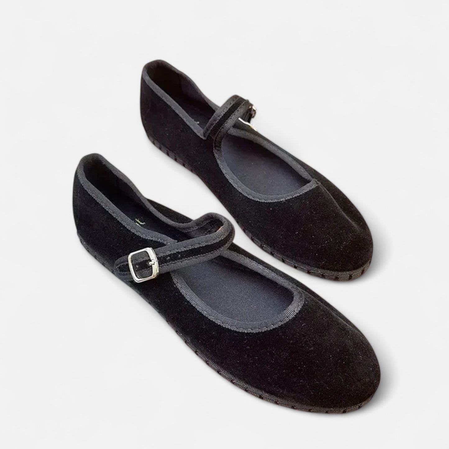 Caurelle | Hand-Stitched Red Cloth Ballet Flats – Effortless Elegance for Every Step