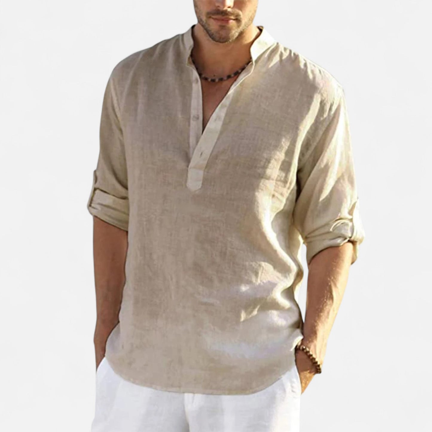 Caurelle | Men's Cotton-Linen Long Sleeve Shirt – Effortless Style for Spring & Autumn