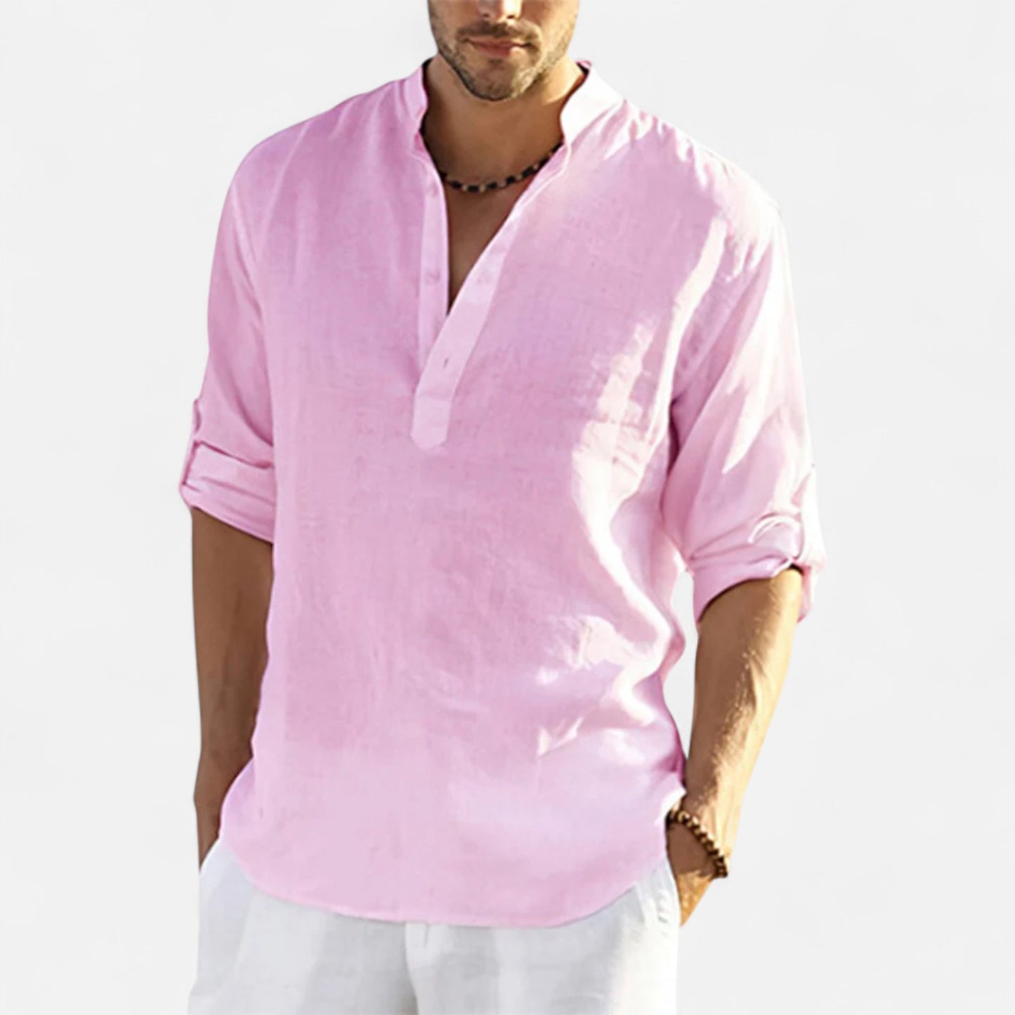 Caurelle | Men's Cotton-Linen Long Sleeve Shirt – Effortless Style for Spring & Autumn