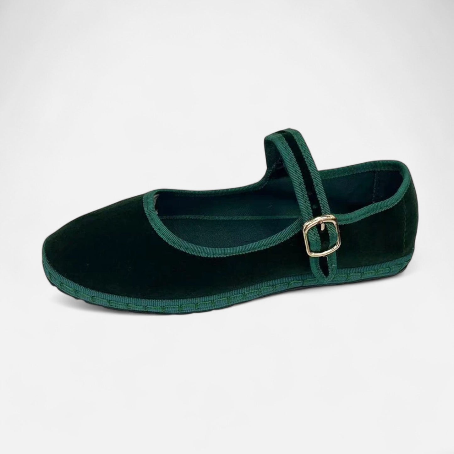 Caurelle | Hand-Stitched Red Cloth Ballet Flats – Effortless Elegance for Every Step