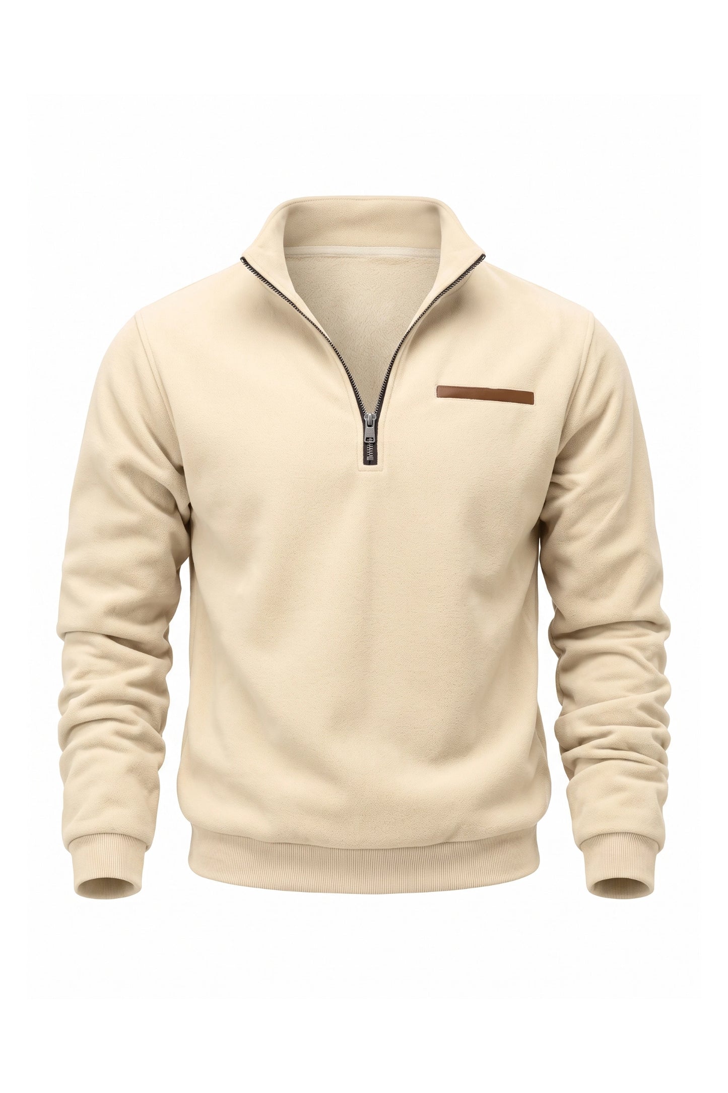 Men's Winter Warm Fleece Lined Quarter Zip Sweatshirt with Stand Collar