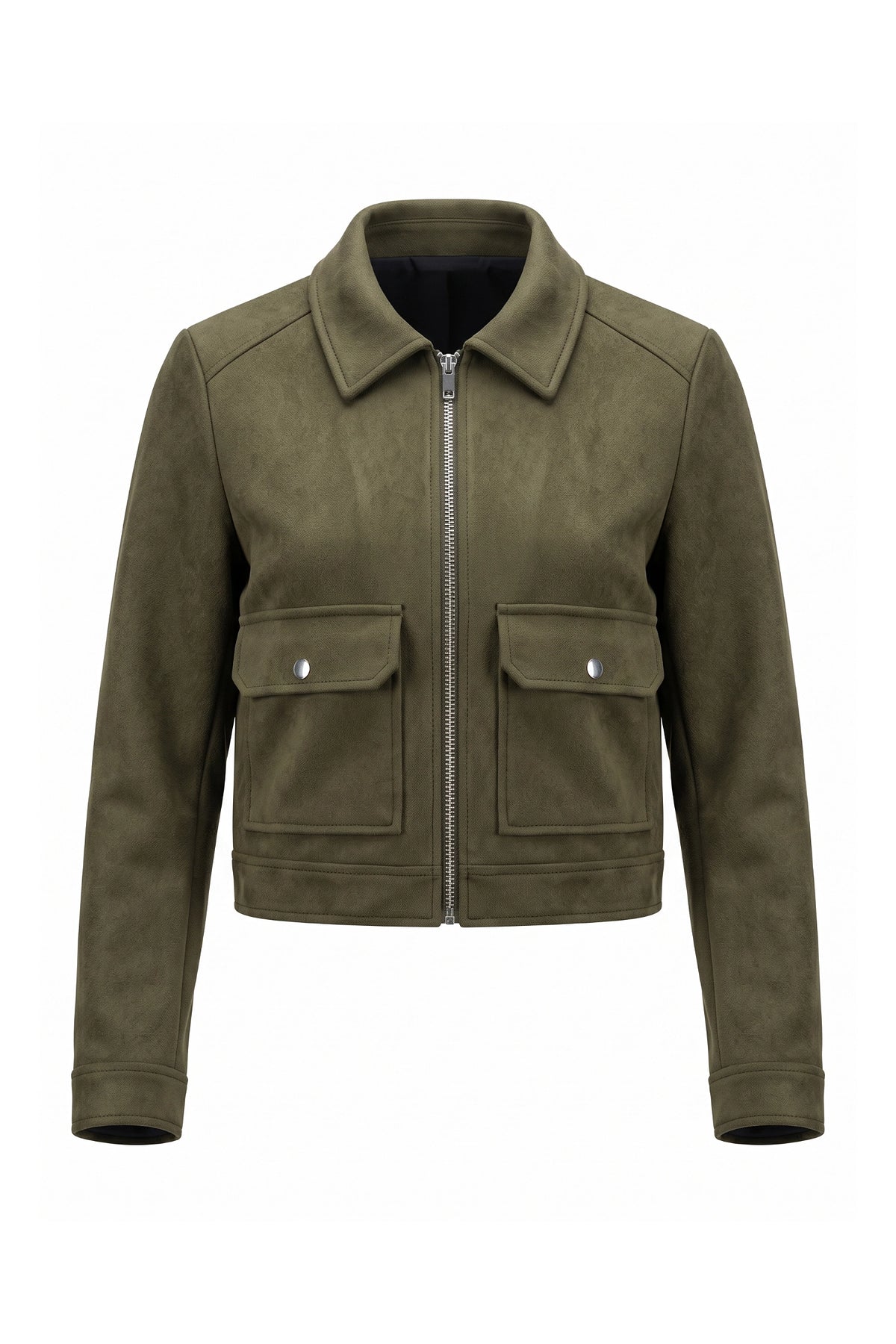 Women's Winter Versatile Cropped Jacket with Zip Up