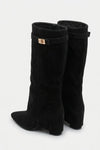 Women’s Slouch Pointed Toe Knee High Boots Low Heel