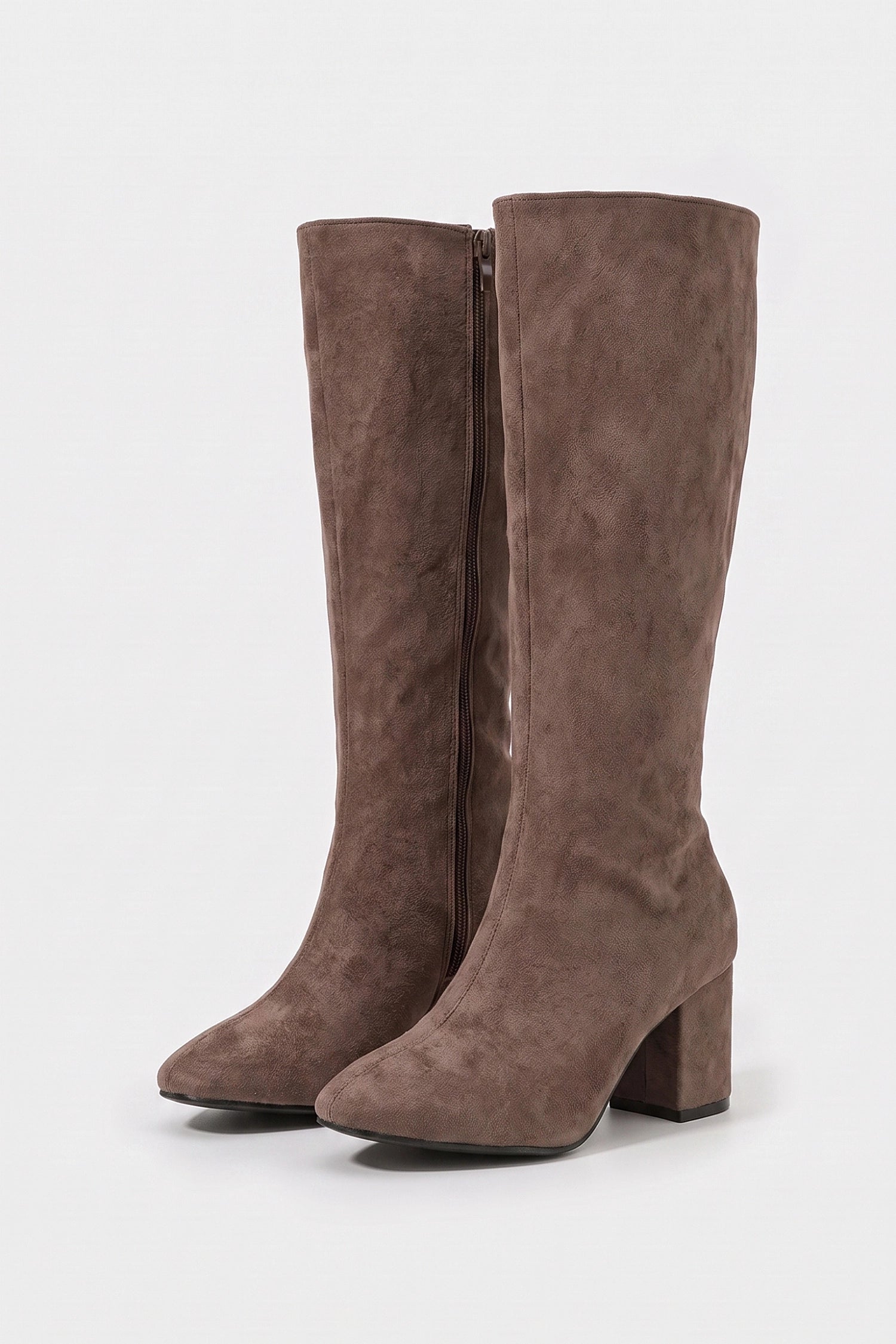 Women's Winter Block Heel Suede Knee High Boots