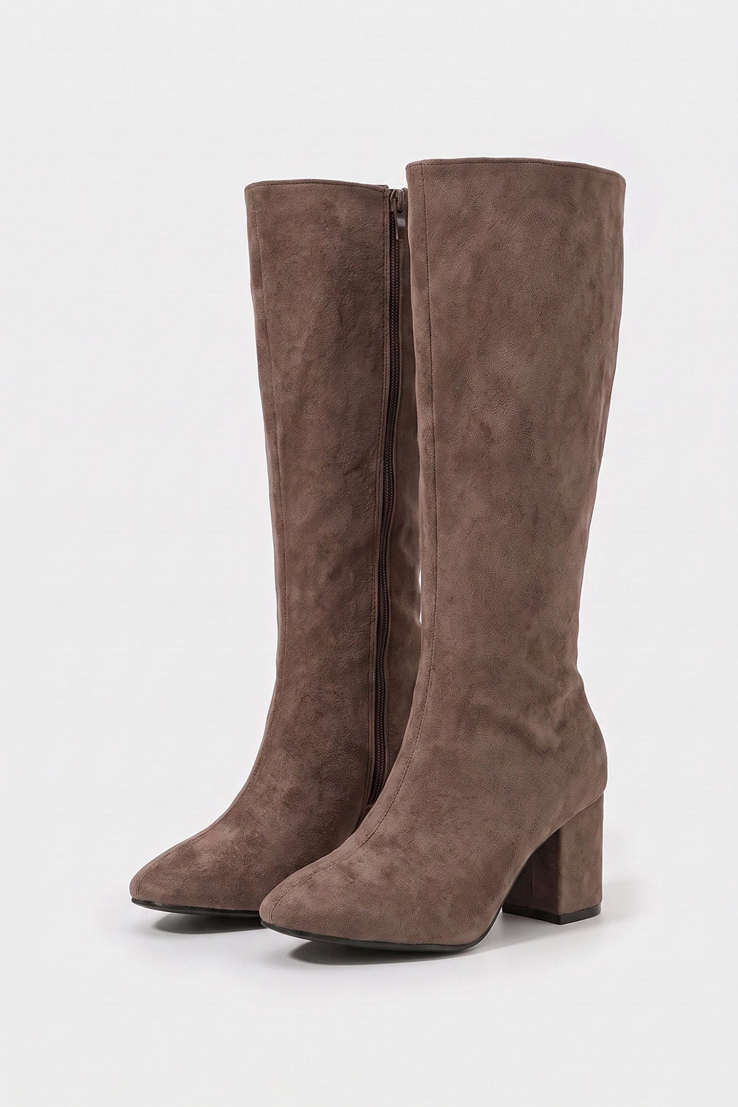 Women's Winter Block Heel Suede Knee High Boots