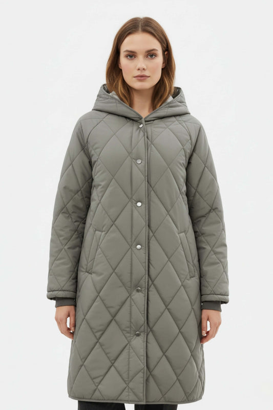 Caurelle | Women’s Long Quilted Puffer Coat – Effortless Warmth Meets Timeless Elegance