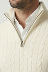 Caurelle | Men’s Cable Knitted Half Zip Jumper