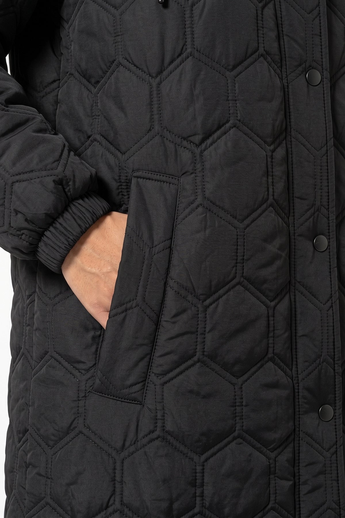 Women's Winter Warm Longline Quilted Coat with Hood