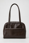 Women's Spacious Leather Shoulder Bag with Double Handle